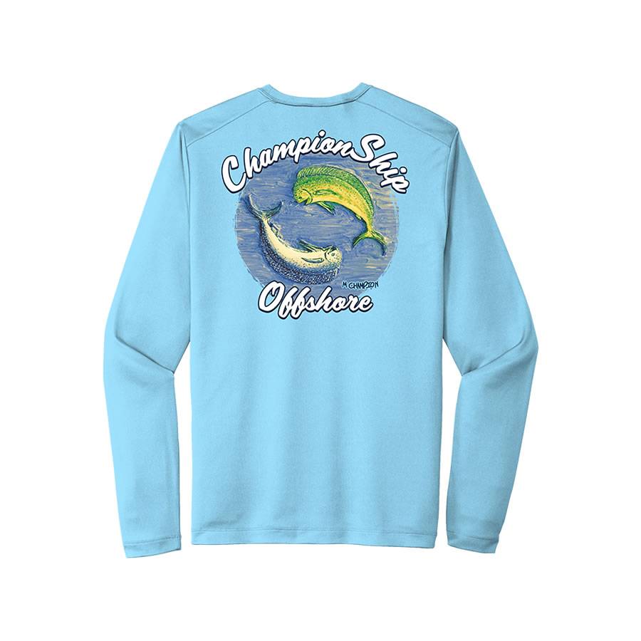 Performance Wear Long Sleeve Mahi Soft Blue SPF 50 - Championship Offshore