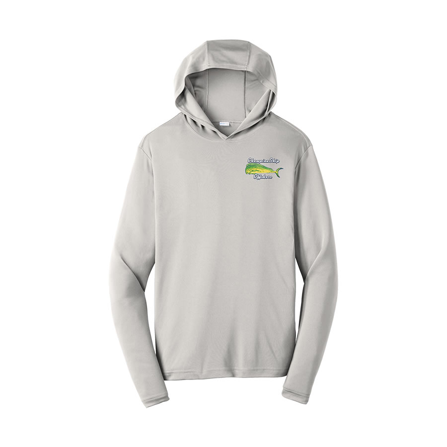 Performance Wear Hoodie Long Sleeve Silver SPF 50 - Championship